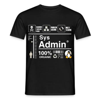 Sys Admin Penguin Computer Nerd pc Board cpu inh - Men's T-Shirt - black - Front - AI Model Male 178 light (178cm)