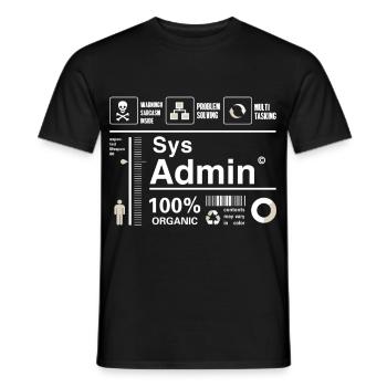 sys admin Content Irony Humor Computer Nerd pc cor - Men's T-Shirt - black - Front - AI Model Male 178 light (178cm)