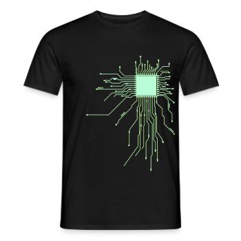 platine Core cpu Computer Nerd pc humor geek code - Männer T-Shirt - Schwarz - Vorne - AI Model Male 178 light (178cm)