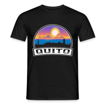Quito Equador Skyline Vintage Sunset Travel Souven - T-shirt homme - noir - Devant - AI Model Male 178 light (178cm)