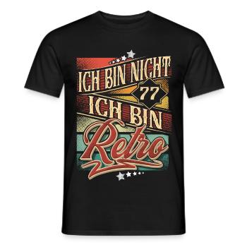 77. Geburtstag 77 Jahre Retro Vintage - Männer T-Shirt - Schwarz - Vorne - AI Model Male 178 light (178cm)
