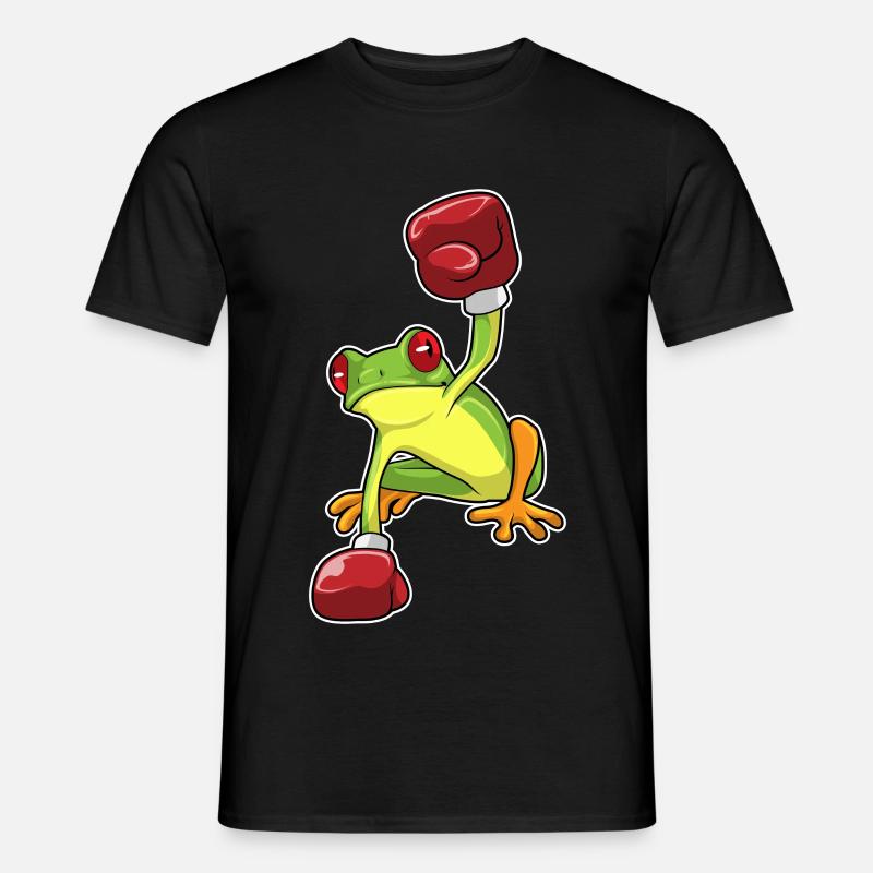 Frosch Boxer Boxhandschuhe Boxen - Männer T-Shirt - Schwarz