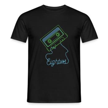 Eighties Cassette Tape 80s Retro - Men's T-Shirt - black - Front - AI Model Male 178 light (178cm)