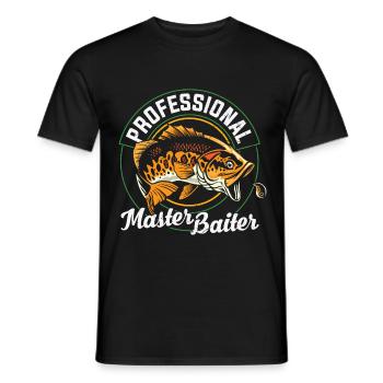 Fishing Quote Professional Master Baiter - Men's T-Shirt - black - Front - AI Model Male 178 light (178cm)