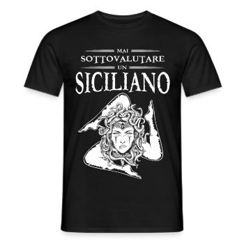 Mai Sottovalutare Un Siciliano Trinacria Sicilia - Männer T-Shirt - Schwarz - Vorne - AI Model Male 178 light (178cm)