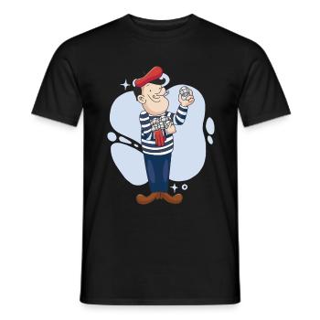 Boule player throws boules ball Boulering Boule - Men's T-Shirt - black - Front - AI Model Male 178 light (178cm)