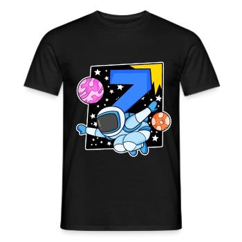 7 anniversaire garçon - 7 ans - J’ai 7 ans - T-shirt homme - noir - Devant - AI Model Male 178 light (178cm)