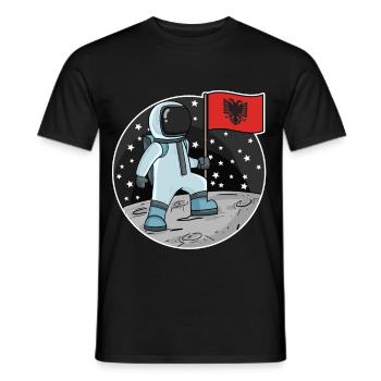 Astronaute avec drapeau Albanie - T-shirt homme - noir - Devant - AI Model Male 178 light (178cm)