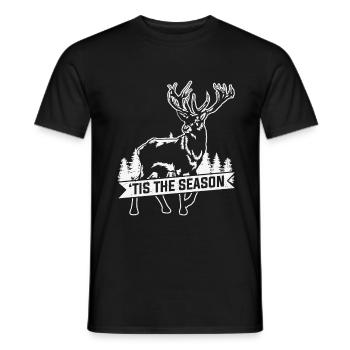 Hunting Quote Funny Deer Hunting Tis the Season - Men's T-Shirt - black - Front - AI Model Male 178 light (178cm)