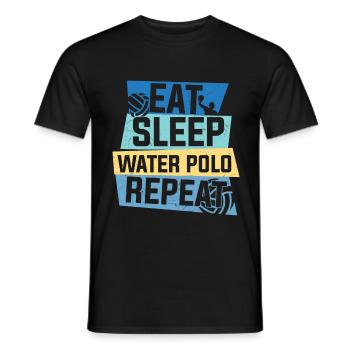 Water Polo Citation Manger Dormir Water Polo Répéter - T-shirt homme - noir - Devant - AI Model Male 178 light (178cm)