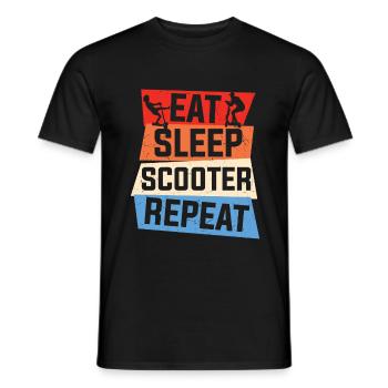 Scooter Citation Manger Dormir Scooter Répéter - T-shirt homme - noir - Devant - AI Model Male 178 light (178cm)