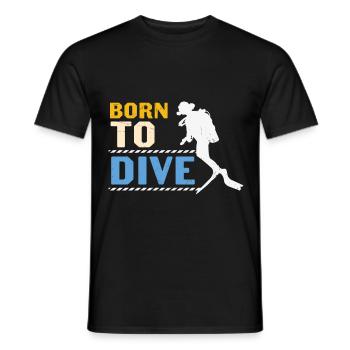 Citation plongée sous-marine Plongée sous-marine née pour plonger - T-shirt homme - noir - Devant - AI Model Male 178 light (178cm)
