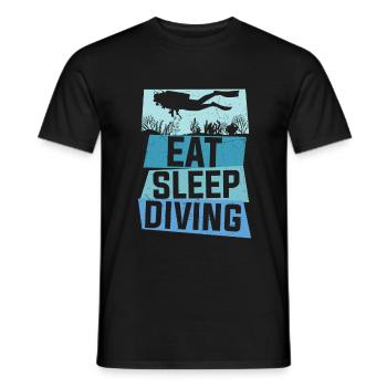 Citation plongée sous-marine Manger plongée de sommeil plongée sous-marine D - T-shirt homme - noir - Devant - AI Model Male 178 light (178cm)