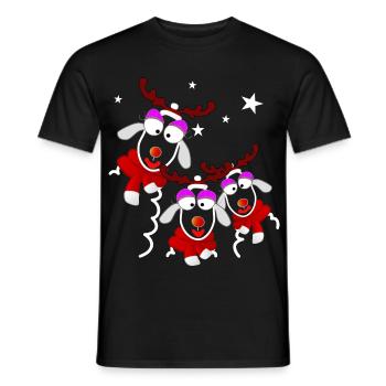 Reindeer Ladies Noël - T-shirt homme - noir - Devant - AI Model Male 178 light (178cm)