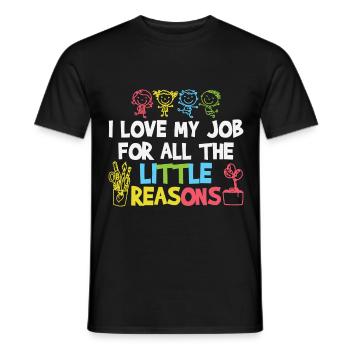 Lehrer lieben meinen Job aus kleinen Gründen - Männer T-Shirt - Schwarz - Vorne - AI Model Male 178 light (178cm)