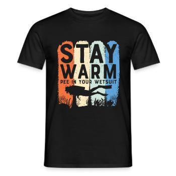 Scuba Diving Quote Stay Warm Scuba Diver - Men's T-Shirt - black - Front - AI Model Male 178 light (178cm)