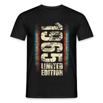 1965 Year of birth Year of construction Born Birthday - Men's T-Shirt - black - Front - AI Model Male 178 light (178cm)