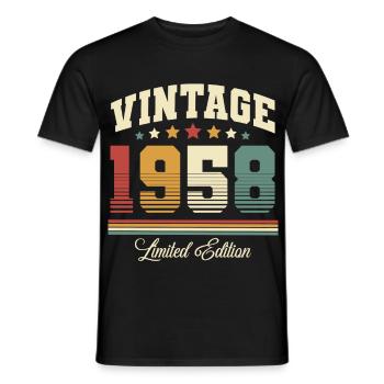 1958 Jahrgang Baujahr Geburtstag Vintage - Männer T-Shirt - Schwarz - Vorne - AI Model Male 178 light (178cm)