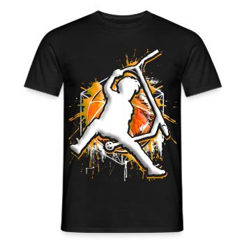 Scooter - Stuntscooter - Trottinette - Tretroller - Männer T-Shirt - Schwarz - Vorne - AI Model Male 178 light (178cm)