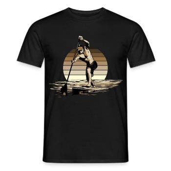 Standup Paddleboarding - SUP - Men's T-Shirt - black - Front - AI Model Male 178 light (178cm)