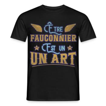 Être fauconnier est un art humour aigle faucon - T-shirt homme - noir - Devant - AI Model Male 178 light (178cm)