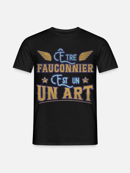 Être fauconnier est un art humour aigle faucon - T-shirt homme - noir