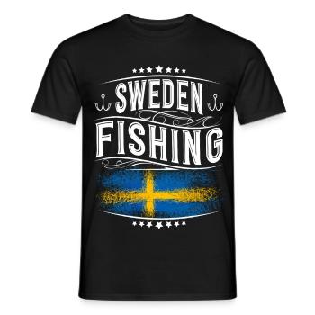 Suède Pêche Pêcheur Pêcheur - T-shirt homme - noir - Devant - AI Model Male 178 light (178cm)