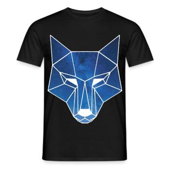 Weißer Wolf und Sternenhimmel - Männer T-Shirt - Schwarz - Vorne - AI Model Male 178 light (178cm)