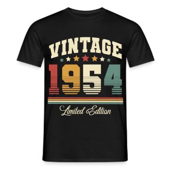 1954 Jahrgang Baujahr Geburtstag Vintage - Männer T-Shirt - Schwarz - Vorne - AI Model Male 178 light (178cm)