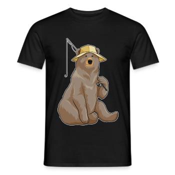 Canne à pêche Bear Angler Canne à pêche - T-shirt homme - noir - Devant - AI Model Male 178 light (178cm)