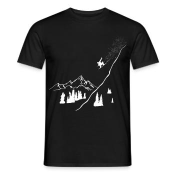 Snowboarder, Wintersport, Berge, Snowboard, Schnee - Männer T-Shirt - Schwarz - Vorne - AI Model Male 178 light (178cm)