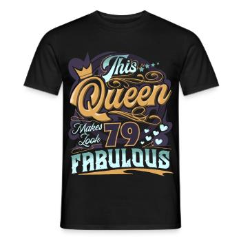 79. Geburtstag 79 Jahre Frauen Damen Queen - Männer T-Shirt - Schwarz - Vorne - AI Model Male 178 light (178cm)
