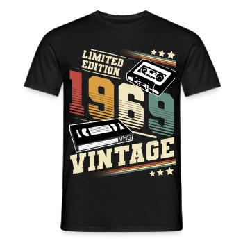 1969 Geburtsjahr Baujahr Geburtstag Vintage - Männer T-Shirt - Schwarz - Vorne - AI Model Male 178 light (178cm)