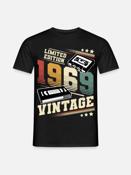 1969 Geburtsjahr Baujahr Geburtstag Vintage - Männer T-Shirt - Schwarz