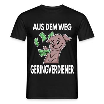 Aus dem Weg du Geringverdiener - Kapitalismus - Männer T-Shirt - Schwarz - Vorne - AI Model Male 178 light (178cm)