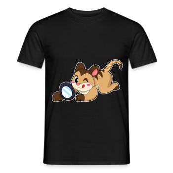 Erdmännchen Detektiv Lupe - Männer T-Shirt - Schwarz - Vorne - AI Model Male 178 light (178cm)
