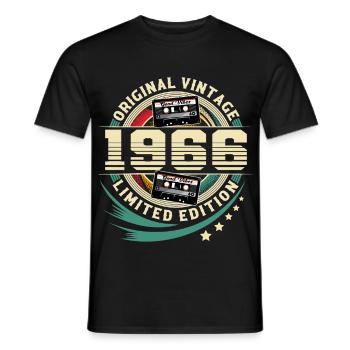 1966 Geburtsjahr Jahrgang Baujahr Geburtstag - Männer T-Shirt - Schwarz - Vorne - AI Model Male 178 light (178cm)