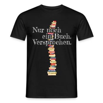 Nur Noch Ein Buch Versprochen Leseratte Bücherwurm - Männer T-Shirt - Schwarz - Vorne - AI Model Male 178 light (178cm)