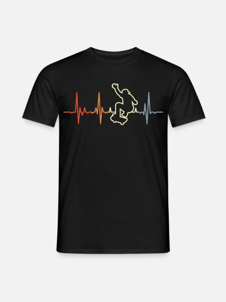 Vintage Skater Herzschlag - Männer T-Shirt - Schwarz