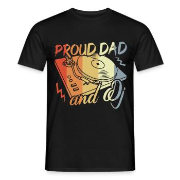 Disc Jockey Papa - Men's T-Shirt - black - Front - AI Model Male 178 light (178cm)