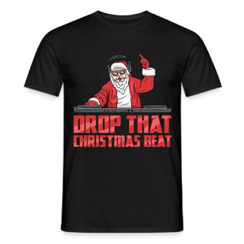 DJ Santa - Men's T-Shirt - black - Front - AI Model Male 178 light (178cm)