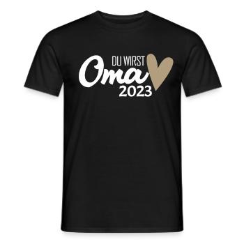 Oma 2023 - Werdende Oma 2023 - Männer T-Shirt - Schwarz - Vorne - AI Model Male 178 light (178cm)