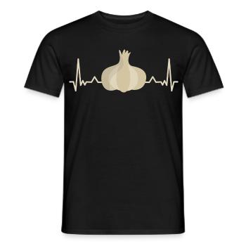 Garlic Love Heartbeat Valentine's Day Saying - Men's T-Shirt - black - Front - AI Model Male 178 light (178cm)
