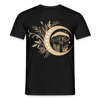 Cottagecore Aesthetic Mushroom - Men's T-Shirt - black - Front - AI Model Male 178 light (178cm)