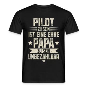 Pilot Papa Vater Vatertag - Männer T-Shirt - Schwarz - Vorne - AI Model Male 178 light (178cm)