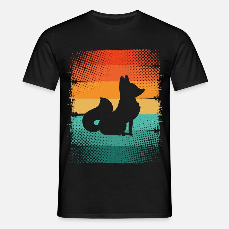 Fuchs - Männer T-Shirt - Schwarz