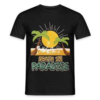 Death in Paradise – Skelett Urlaub Vibes - Männer T-Shirt - Schwarz - Vorne - AI Model Male 178 light (178cm)