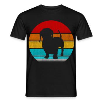 dachshund - Men's T-Shirt - black - Front - AI Model Male 178 light (178cm)