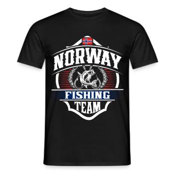 Norway Fishing Fishing Angler Team - Men's T-Shirt - black - Front - AI Model Male 178 light (178cm)