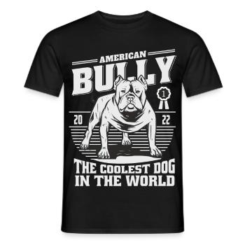 Bouledogue américain - T-shirt homme - noir - Devant - AI Model Male 178 light (178cm)
